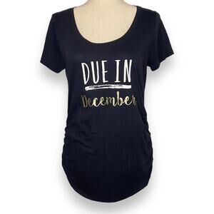 Motherhood Maternity Due In December Maternity Shirt Black Women’s Size Medium